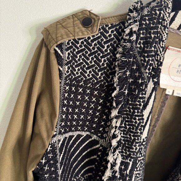 Anthropologie Hei Hei Fringed Fieldwork Military Style Jacket Szie XS - Picture 4 of 8